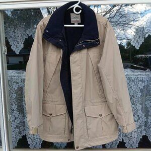 Men's Pacific Trail Outdoor Wear Jacket Tan And Navy Large Fleece Lined